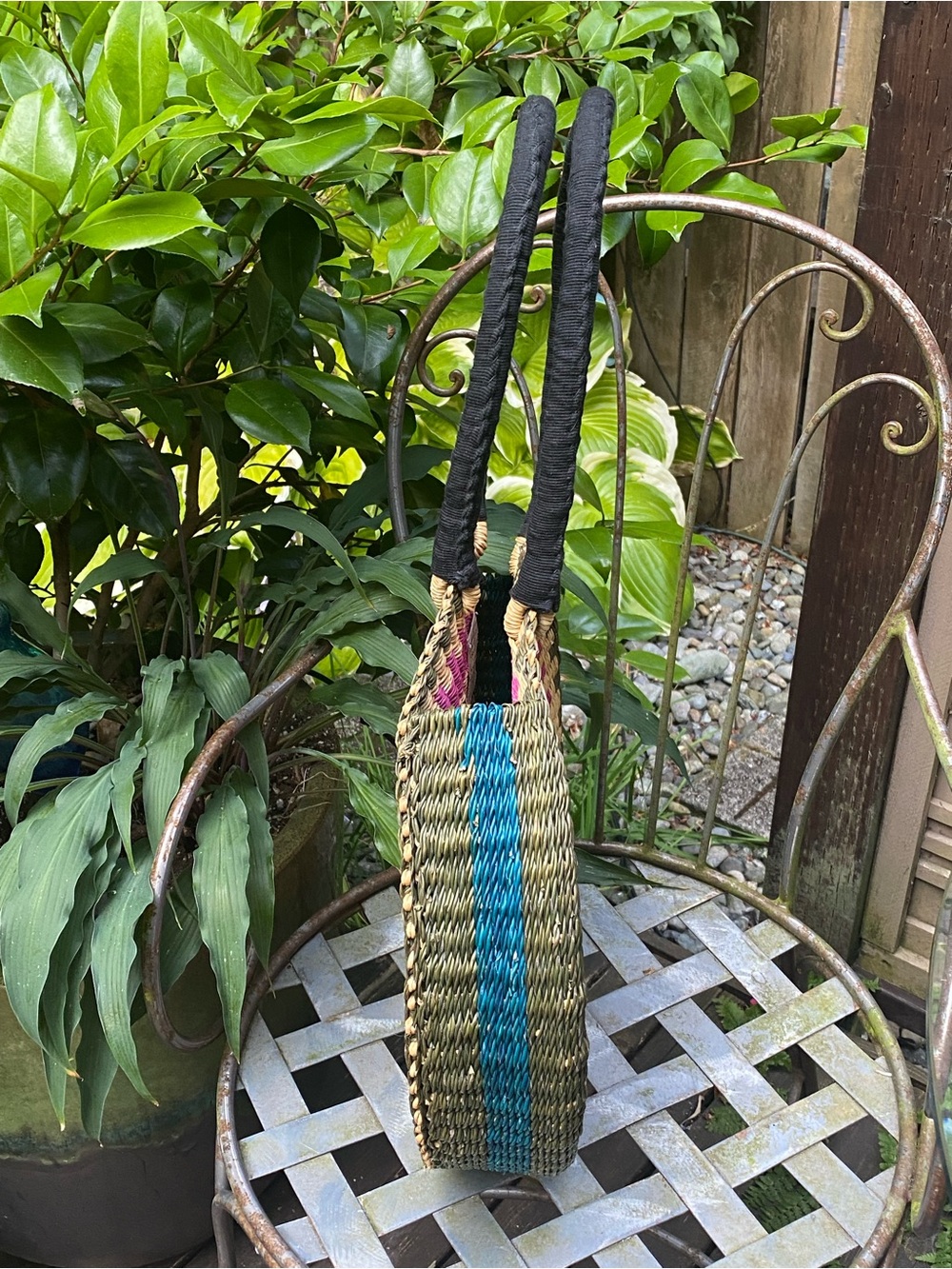 $395 Nena & Co. Ghana Full Moon Bag Handcrafted Artisan Fair Trade Straw Tote - Picture 5 of 16